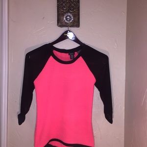 rue21 neon pink shirt