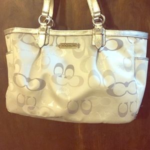 Coach Silver Handbag Authentic