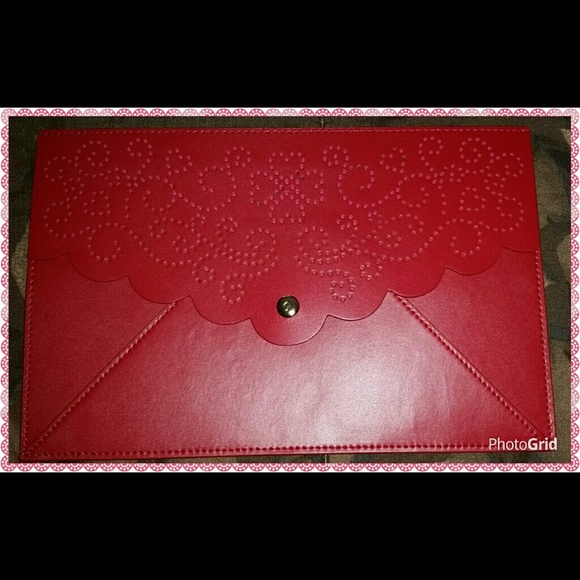 Kate Spade Laser Cut Envelope Leather Clutch - Picture 2 of 4