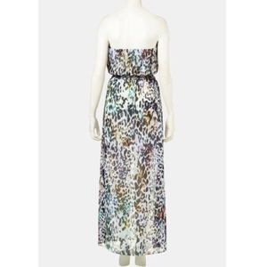 Topshop animal print bandeau maxi dress multi