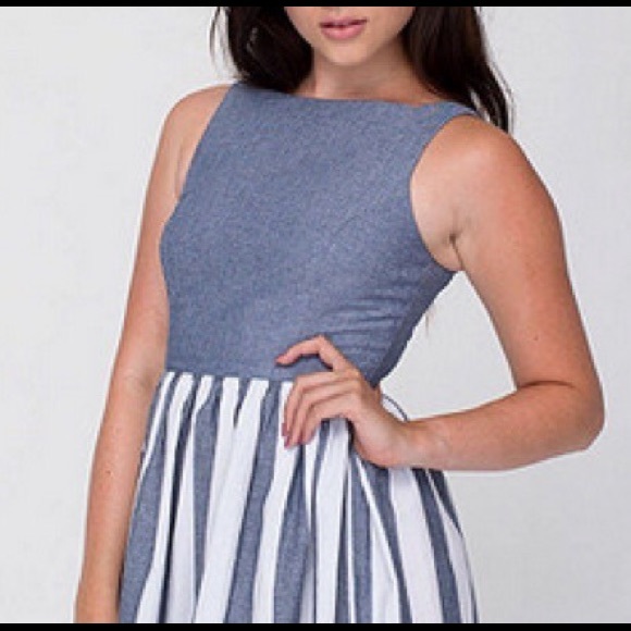American Apparel Stripped Chambray Dress