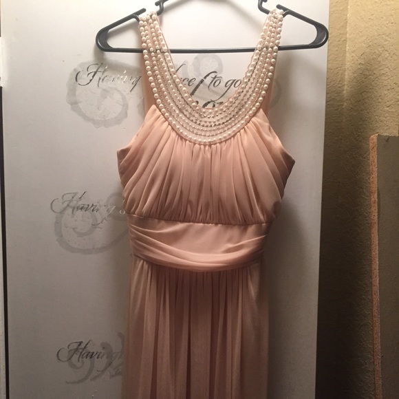 champagne prom dress
