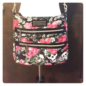 Betsey Johnson Rose and Skull Crossbody Bag