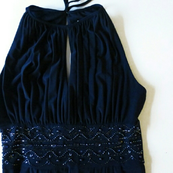 Eliza J. Navy Blue  Embellished Jumper Jumpsuit - Picture 3 of 4