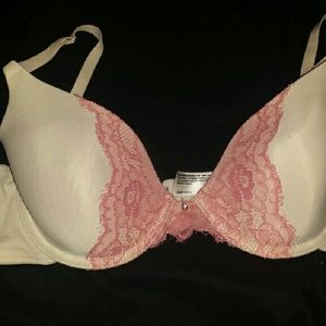 Light pink with pink lace bra