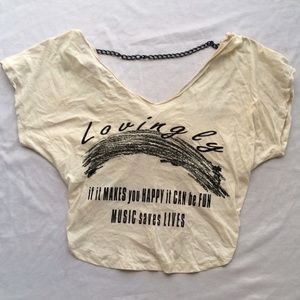 Butterfly back cream crop top