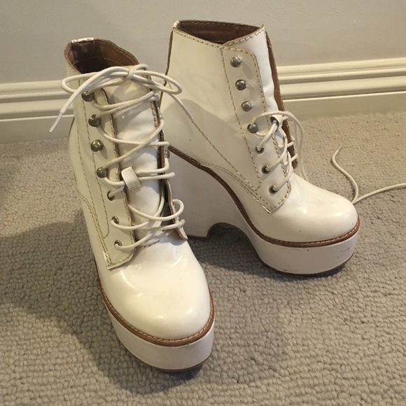 JC Tardy in white patent leather