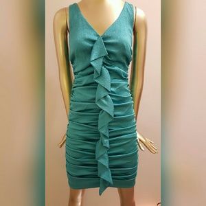 NICOLE MILLER | Turquoise Sleveless Sheath Dress
