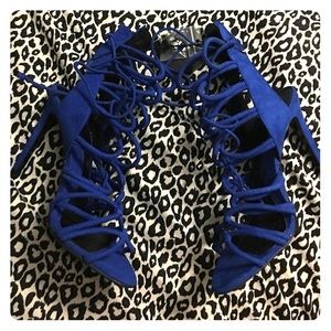 Cobalt Blue lace-up Heels