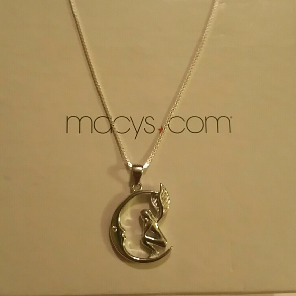 Fairy Moon Pendant with 18in necklace both .925