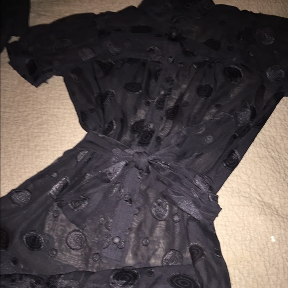 Black see through patterned short dress or top - Picture 3 of 4