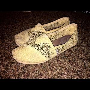 Yellow Crochet Toms