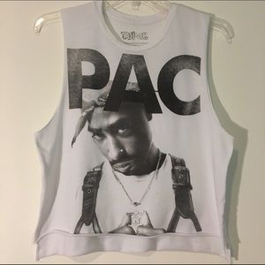 White Tupac T-shirt tank
