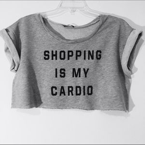 Graphic grey crop top