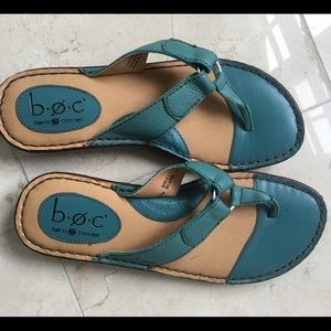 Never worn Born concept turquoise flip flops