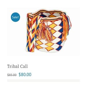 Tribal call handmade one of a kind mochila bag.