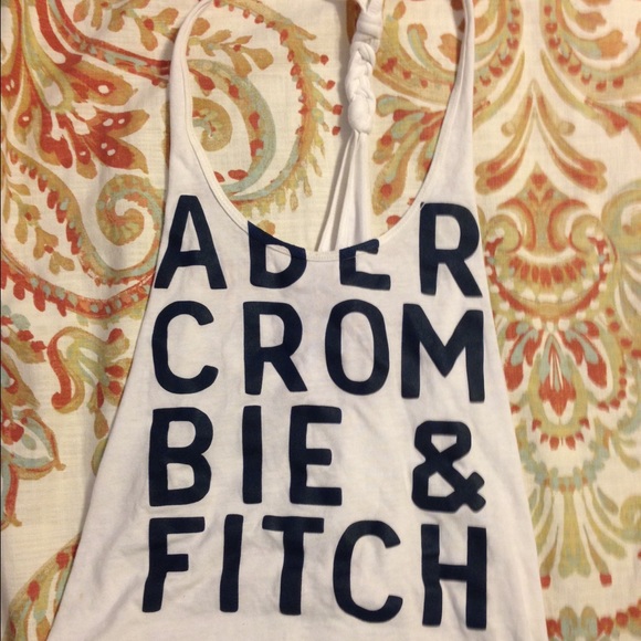 White and blue Abercrombie & Fitch racerback tank