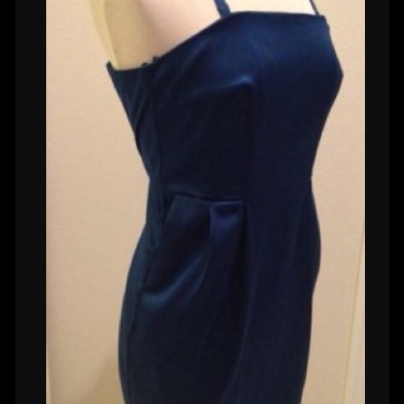 Express Dark Teal Convertible Strapless Dress