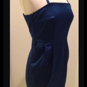 Express Dark Teal Convertible Strapless Dress