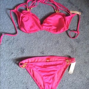 Adorable Hot Pink Two Piece Swimsuit