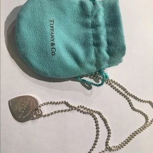 Tiffany & co long heart pendant necklace