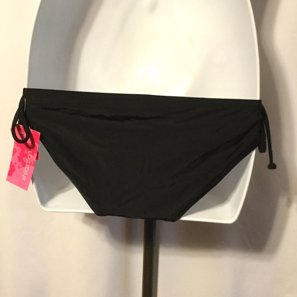 XHILARATION Black Rhinestone Tie Bikini Bottoms - Picture 4 of 4