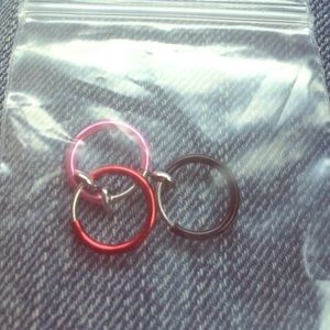 fake nose/lip/ear rings