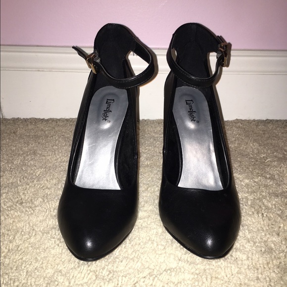 black heels with ankle strap