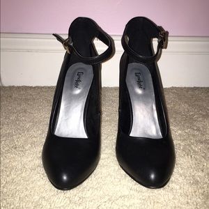 black heels with ankle strap