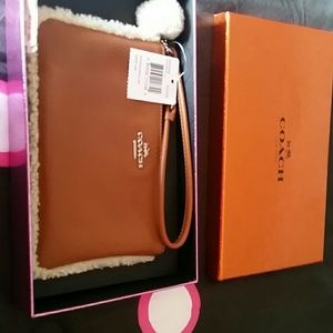 Coach Shearling small wristlet