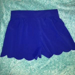 blue scallop shorts
