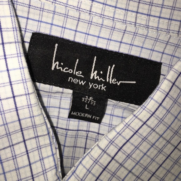 Nicole Miller Men's Dress Shirt - Size 16 - Large - Picture 2 of 2