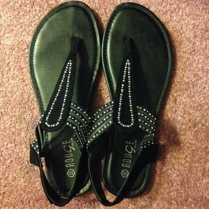 Black studed sandals