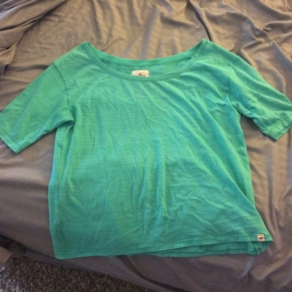 teal hollister half sleeve