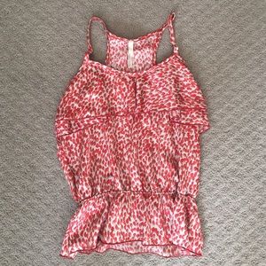 Grey and red tank blouse