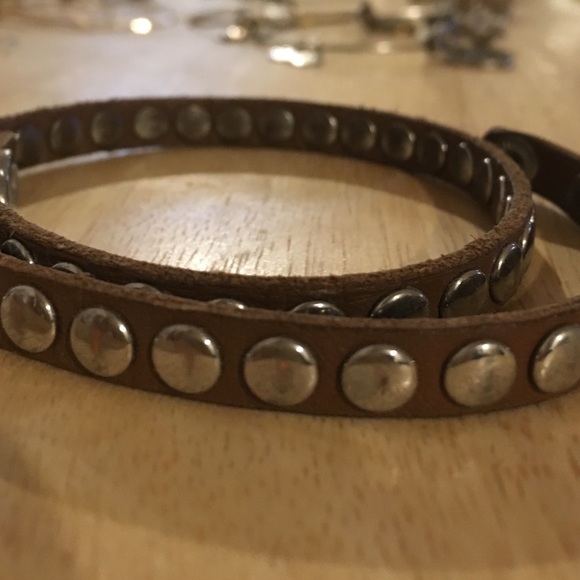 Banana Republic leather and metal wrap bracelet