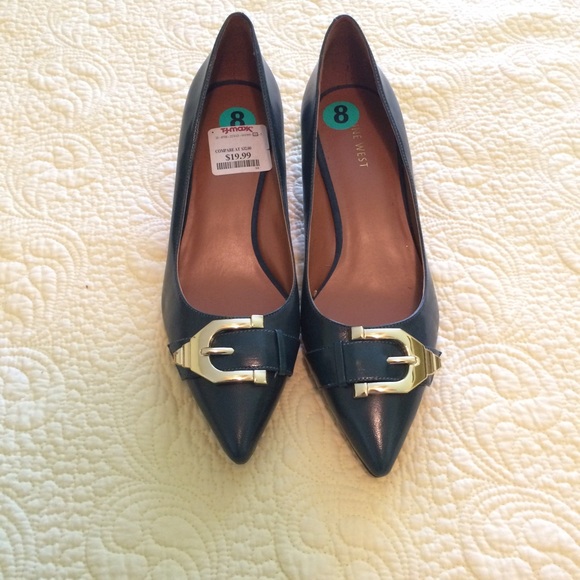 Nine West Teal Kitten Heels