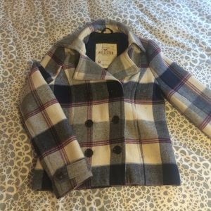 Plaid Hollister Pea coat