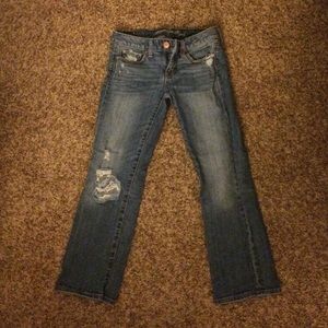 American Eagle vintage flare crop jeans, size 0