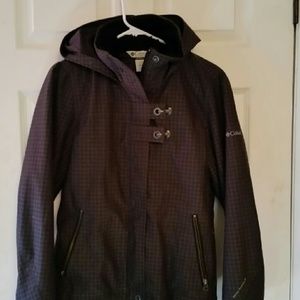 Columbia grey/black hound tooth winter jacket