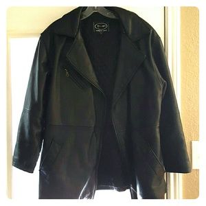 Black leather coat