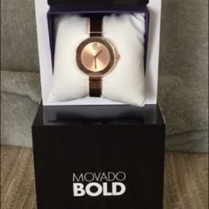 Movado Bold Mid-Size Rose Gold Bracelet Watch