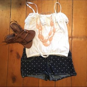 Polka Dot Jean Shorts