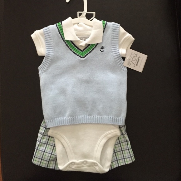 NWT Carter's 3m Boy 3 piece sweater short set