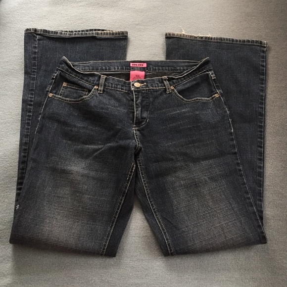 Slightly Distressed Dark Wash Flares