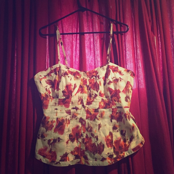 Lauren Conrad Peplum Top w/ flowers