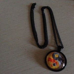 Black Yin-Yang Sun & Moon Necklace