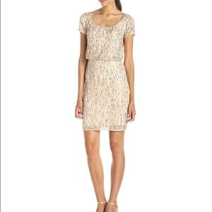 Adrianna Papell Beaded Blouson Cocktail Dress
