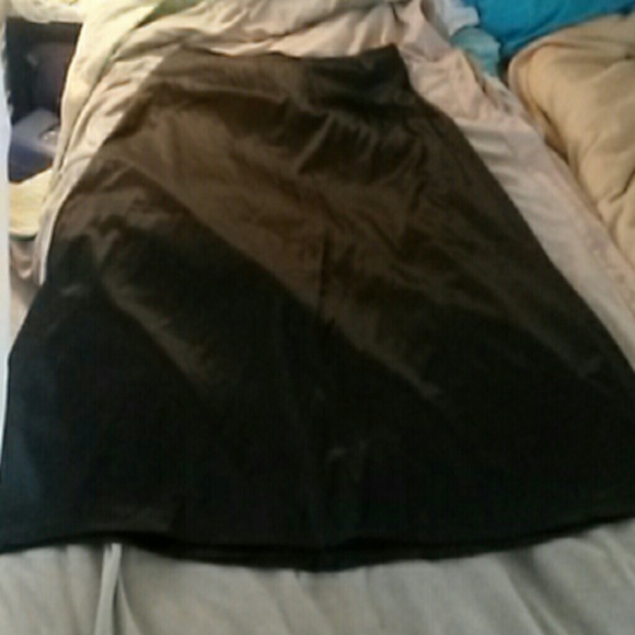 Long black Satin Skirt -Morbid Threads