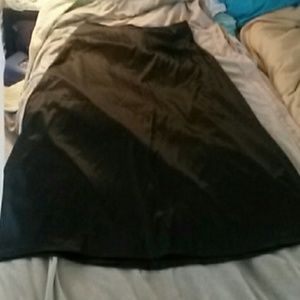 Long black Satin Skirt -Morbid Threads